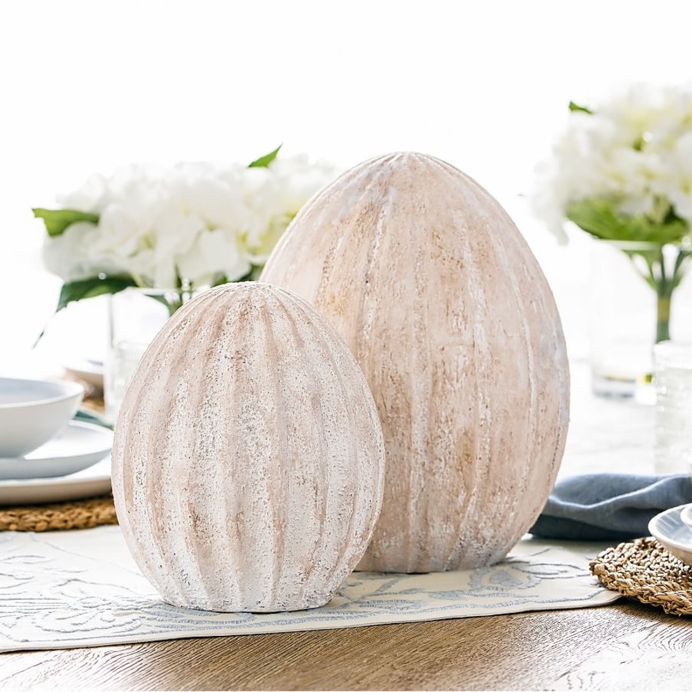 Pottery Barn Country Chic Rustic Weathered Large Size Handcrafted Easter Egg 🐣 - Picture 1 of 16